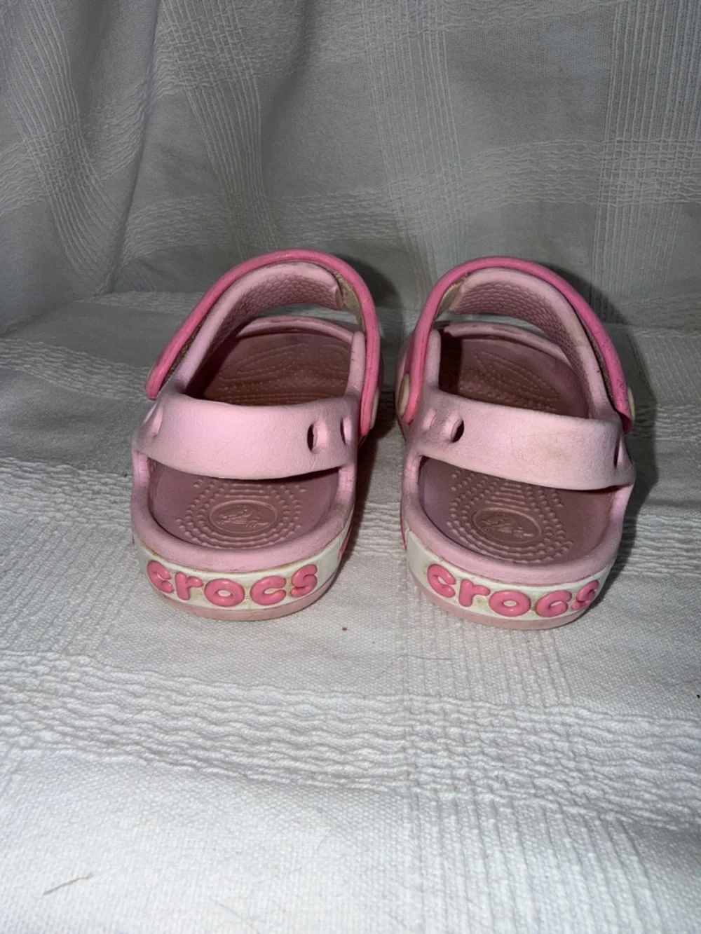 CROCS Kids Pink Dual-Strap Sandals size C7